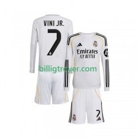 Billige Fotballdrakter Real Madrid Vinicius Junior 7 Barn Hjemmedraktsett 2025/26 Langermet